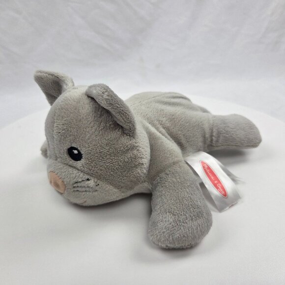 Melissa & Doug 9” Cat Plush Gray Kitty Laying Down Stuffed Animal Toy - Picture 1 of 8